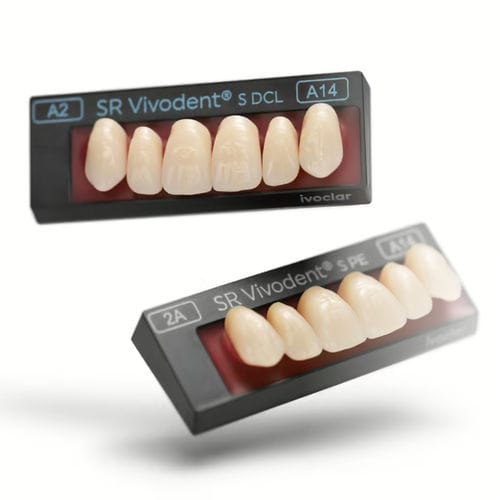 Prótesis dental de PMMA - SR Vivodent S PE - Ivoclar Vivadent - prefabricada / forma anatómica