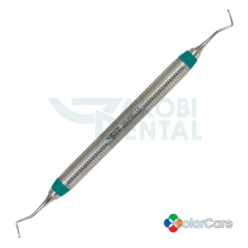 Excavador dental cuchara - EXC38/397 - Jakobi Dental GmbH - mango ColorCare / de acero inoxidable