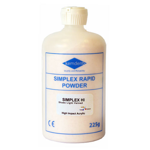 Material dental de fibra acrílica - SIMPLEX HI - KEMDENT ASSOCIATED DENTAL PRODUCTS LTD   - para laboratorio dental / en polvo