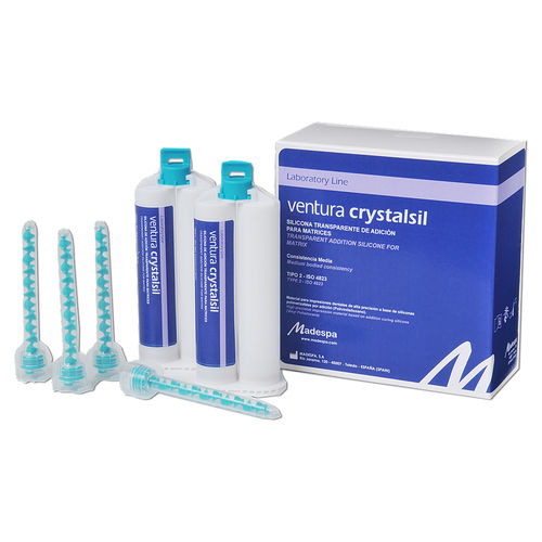 Material dental de silicona - ventura crystalsil fast set - MADESPA S.A.   - para laboratorio dental / transparente / fotopolimerizable