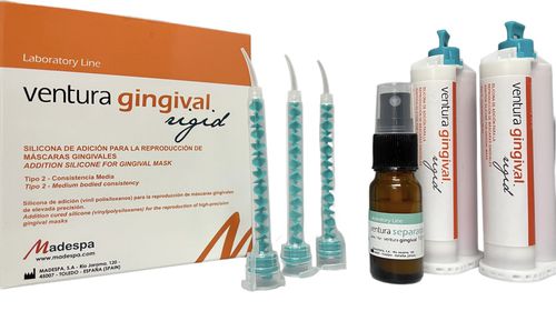 Material dental de silicona - ventura gingival rigid - MADESPA S.A.   - de fresado / para laboratorio dental / gingival