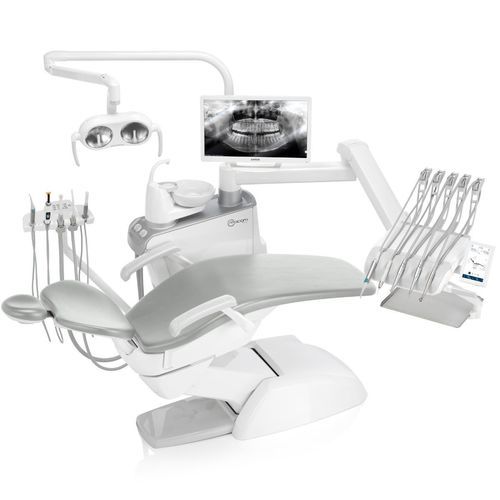 Unidad dental con sillón eléctrico - M10 - Mocom - compacta / con reposacabezas flexible / con sistema de higiene