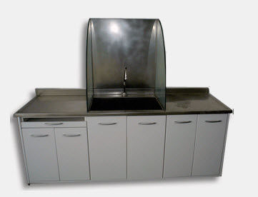 Armario para sala de operaciones - MULTY-DENT S.A.   - con fregadero / con puerta / de acero inoxidable