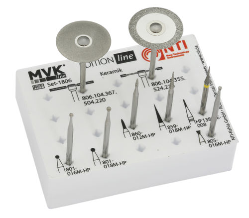 Fresa de laboratorio dental - Keramik-Set - MVK-line - de diamante / de corte / de alta resistencia al desgaste