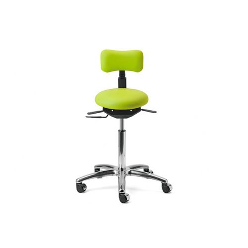 Taburete para odontología - OMS 2 - O.M.S. S.p.A. OFFICINE MECCANICHE SPECIALIZZATE   - para consulta médica / con respaldo regulable / con ruedas