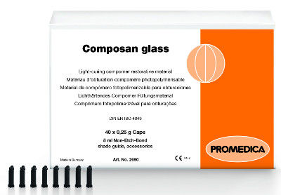 Material dental de compómero - Composan glass - Promedica Dental Material GmbH   - de fluoruro / vidrio ionómero / para la obturación de canales