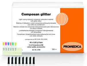 Material dental de compómero - Composan glitter - Promedica Dental Material GmbH   - para la obturación de canales / radiopaco