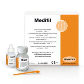 Adhesivo dental para restauración dental - Medifil - Promedica Dental Material GmbH   - vidrio ionómero