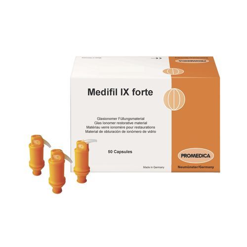 Material dental vidrio ionómero - Medifil IX forte - Promedica Dental Material GmbH   - para restauración dental / cápsula / temporal