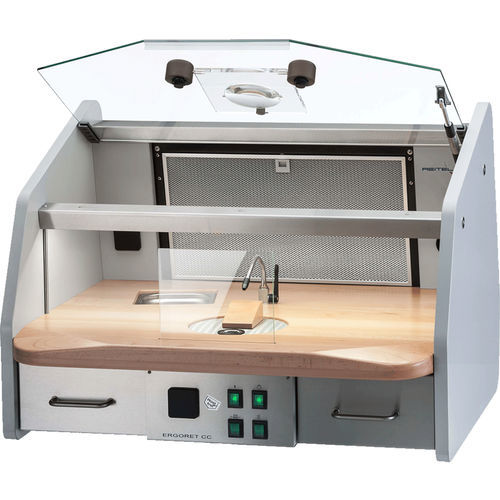 Puesto de trabajo para laboratorio dental con luz - 14803100 - REITEL Feinwerktechnik - de mesa / de acero inoxidable