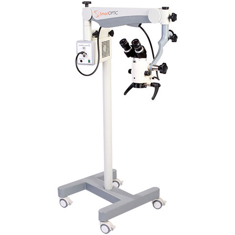 Microscopio quirúrgico para odontología - SmartOPTIC - Vena Entis Seliga Microscope A. Seliga   - con ruedas
