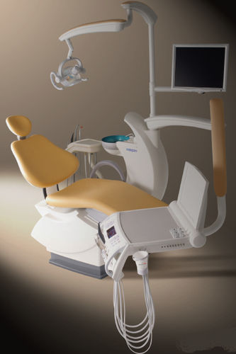 Unidad de tratamiento dental con sillón hidráulico - Maxpert - Shinhung - con monitor / con portainstrumentos / con luz