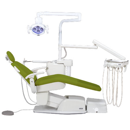 Unidad de tratamiento dental con sillón - 8000DY POST MOUNTED - Summit Dental Systems   - con portainstrumentos / con luz / pediátrica