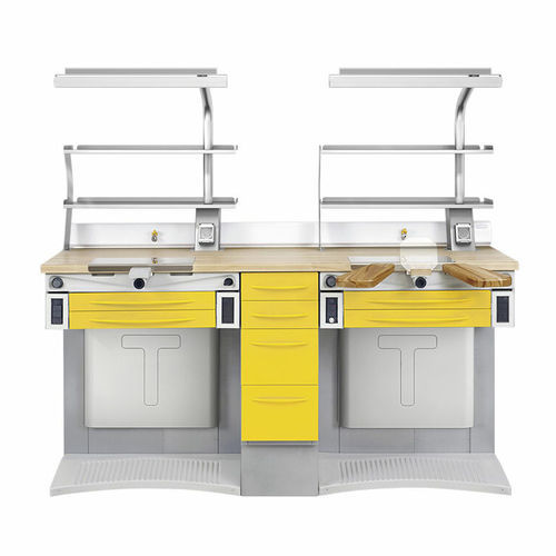 Puesto de trabajo para laboratorio dental con luz - EVOLAB - TAVOM S.p.A.   - con campana / con fregadero / modular