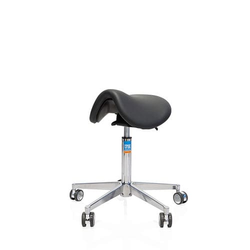 Taburete para consulta médica - assistLine  - UFSK-International OSYS - de altura variable / con ruedas / con forma de silla de montar