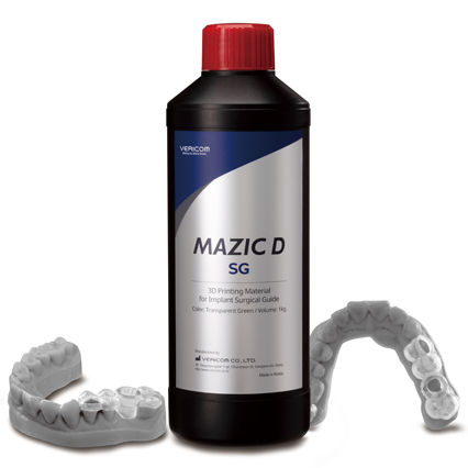 Material dental de resina - MAZIC D SG - VERICOM Co., Ltd.   - para impresión en 3D / para sistema de implante / transparente