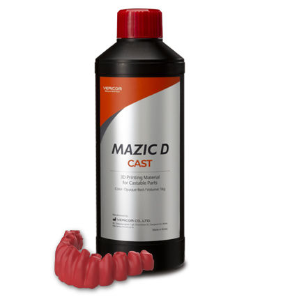 Material dental de resina - MAZIC D CAST - VERICOM Co., Ltd.   - de fundición / para impresión en 3D / opaco