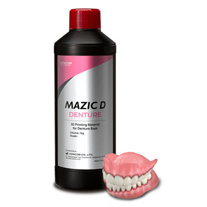 Material dental de resina - MAZIC D DENTURE - VERICOM Co., Ltd.   - para impresión en 3D / para la fabricación de dentaduras postizas / opaco