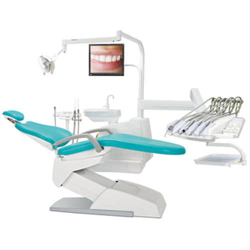 Unidad de tratamiento dental con sillón - V200 - Suzhou Victor Medical Equipment - con monitor / con portainstrumentos / con luz
