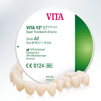Material dental de circona - YZ® ST - VITA Zahnfabrik H. Rauter GmbH & Co.KG   - para restauración dental / CAD CAM / monocromo