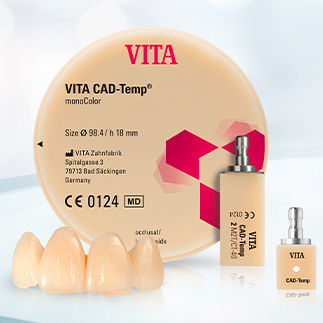 Material dental de circona - CAD-Temp® - VITA Zahnfabrik H. Rauter GmbH & Co.KG   - para restauración dental / CAD CAM / monocromo