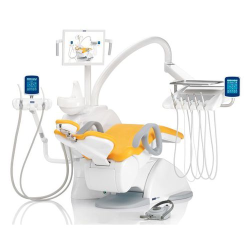Unidad dental con reposacabezas flexible - V8 TOUCH - VITALI S.R.L.   - con monitor / con sistema de higiene / con portainstrumentos