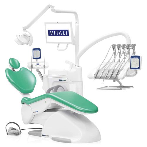 Unidad dental con reposacabezas flexible - T5 EVO PLUS 4.0 - VITALI S.R.L.   - con monitor / con sistema de higiene / con portainstrumentos
