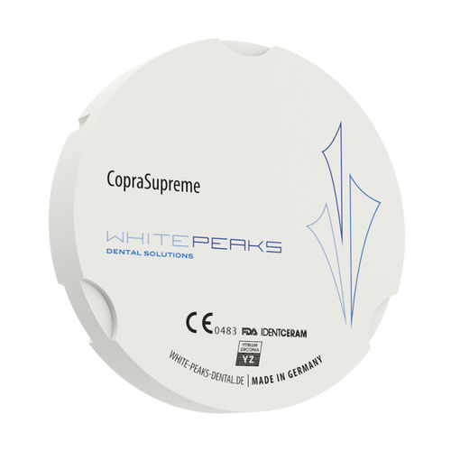 Material dental de circona - CopraSupreme 95 - Whitepeaks Dental Solutions GmbH - para restauración dental / translúcido / blanco