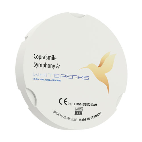 Material dental de circona - CopraSmile Symphony 95 ZZ - Whitepeaks Dental Solutions GmbH - para restauración dental / para dientes posteriores / de los dientes anteriores