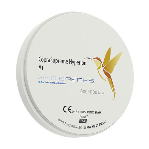 Material dental de circona - CopraSupreme Hyperion 98 - Whitepeaks Dental Solutions GmbH - para restauración dental / altamente translúcido / opaco
