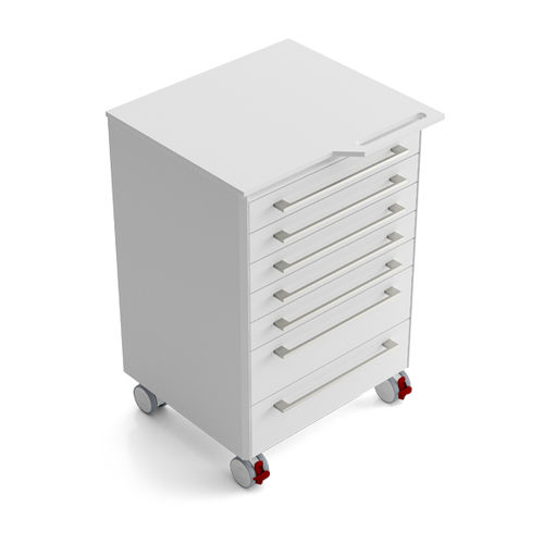 Carro médico - PMR7AH - Zilfor - para instrumental dental / de almacenamiento / 7 cajones