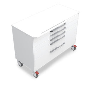 Carro médico - ALR5AH2 - Zilfor - 5 cajones / móvil / compacto