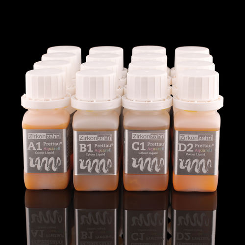 Material dental para laboratorio dental - Colour Liquid Prettau® Aquarell - Zirkonzahn - líquido / precoloreado