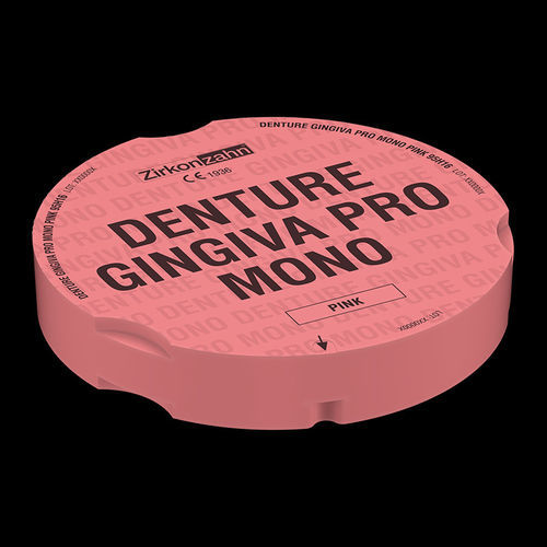 Material dental de resina - Denture Gingiva Pro Mono - Zirkonzahn - para la fabricación de dentaduras postizas / para prótesis dentales / gingival