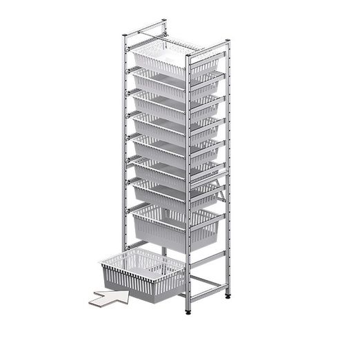 Estantería modular - F-RACK-600 - Behmpat Producciones S.L - para cestas / sobre carril / estructura abierta