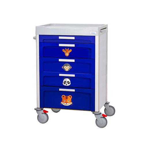 Carro médico - F-DNOVPED-1-3-1-AZ - Behmpat Producciones S.L - de uso general / para transporte / de aluminio