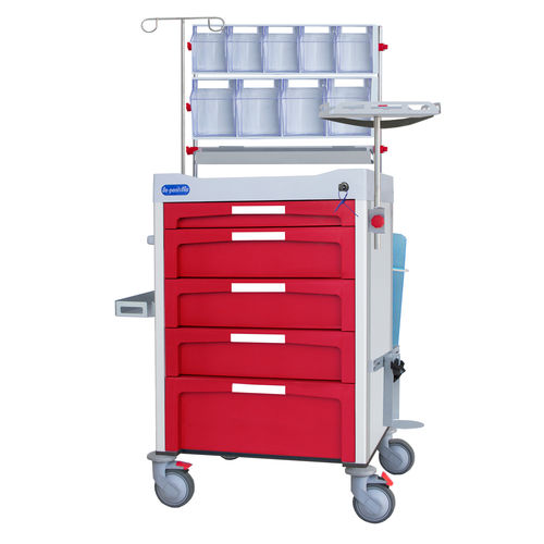 Carro de emergencia - F-DNOV-K15 - Behmpat Producciones S.L - para cuidados / de aluminio anodizado / con portasueros