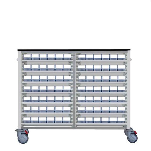 Carro médico - F-C-NOD-BIN - Behmpat Producciones S.L - para medicamentos / de transferencia / con recipiente