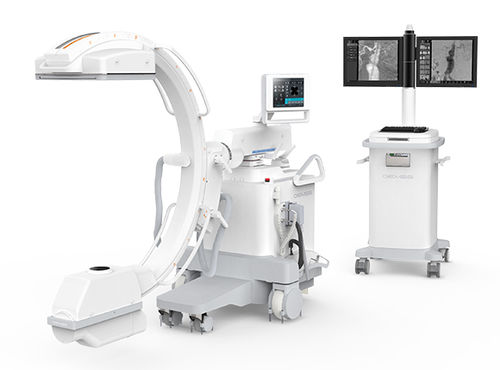 Arco quirúrgico móvil - SPINEL 12HD - GEMSS Medical Systems - con sensor plano / con columna de vídeo / con monitor de vídeo integrado