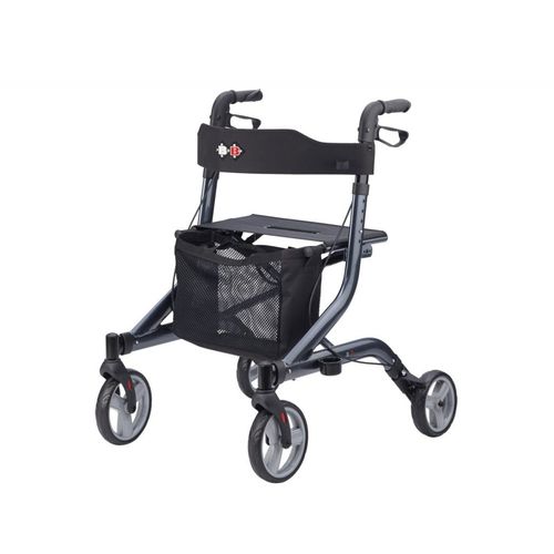 Andador con ruedas con 4 ruedas - Capero - Bischoff & Bischoff - marco de aluminio / con asiento / con canasta