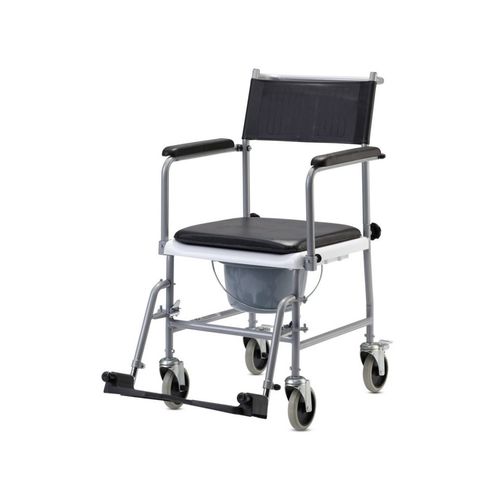 Silla con orinal con reposabrazos - TS-1 - Bischoff & Bischoff - con cubo / con ruedas / con apertura higiénica