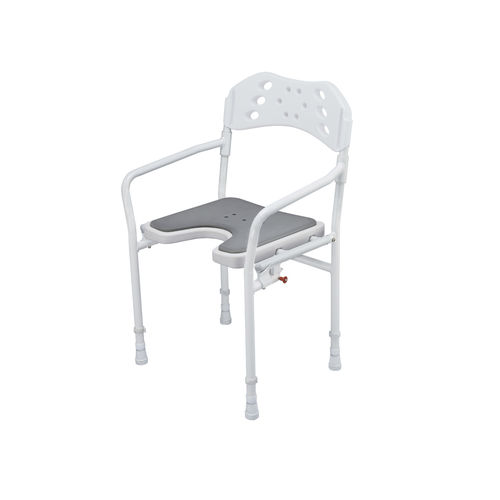Silla de ducha con reposabrazos - Tobago - Bischoff & Bischoff - con apertura higiénica / con respaldo / plegable