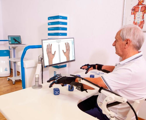 Sistema de rehabilitación de movilidad de la mano - SINFONIA - Idrogenet - robotizado