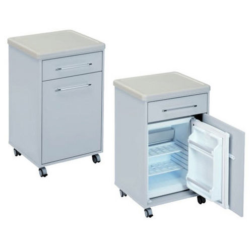 Mesa de cabecera con ruedas - PS-BC04 - PROJESAN - con compartimento refrigerador