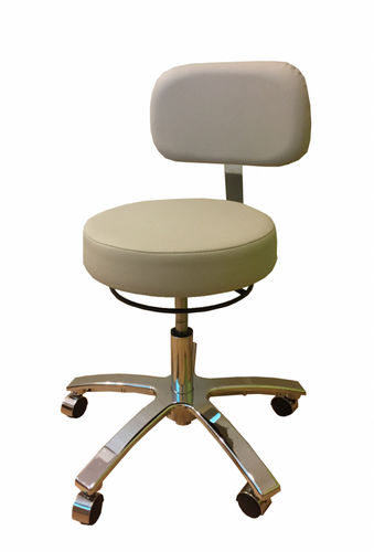 Taburete para consulta médica - Regular - Entermed - de altura variable / con ruedas / con respaldo