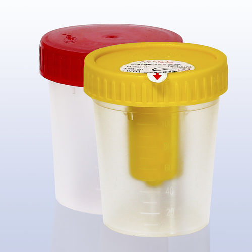Recipiente para muestras de polipropileno - 70693 - AYSET TIBBI ÜRÜNLER VE PLASTIK TEKSTIL ELEKTRONIK GIDA TEMIZLIK MADDELERI SAN AS - con tapón / estéril
