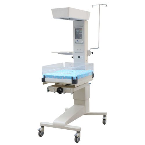 Mesa de reanimación neonatal con lámpara de fototerapia - BNT-3000 - Beijing Julongsanyou Technology - con ruedas