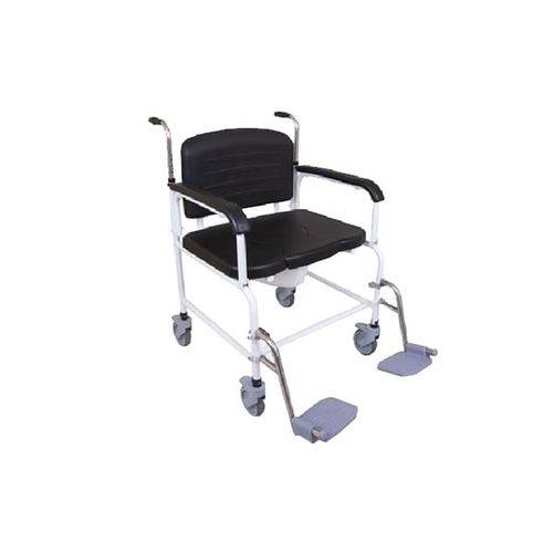 Silla de ducha con reposabrazos - X399 - Benmor Medical - con ruedas / con reposapiés / con apertura higiénica