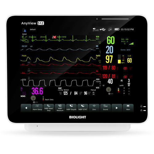 Monitor de paciente portátil - S12 - Guangdong Biolight Meditech - compacto / en carro / RESP