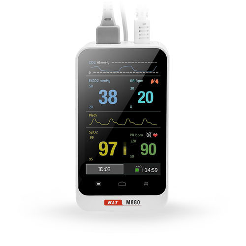 Monitor de paciente de mano - M880 - Guangdong Biolight Meditech - etCO2 / SpO2 / para cuidados intensivos
